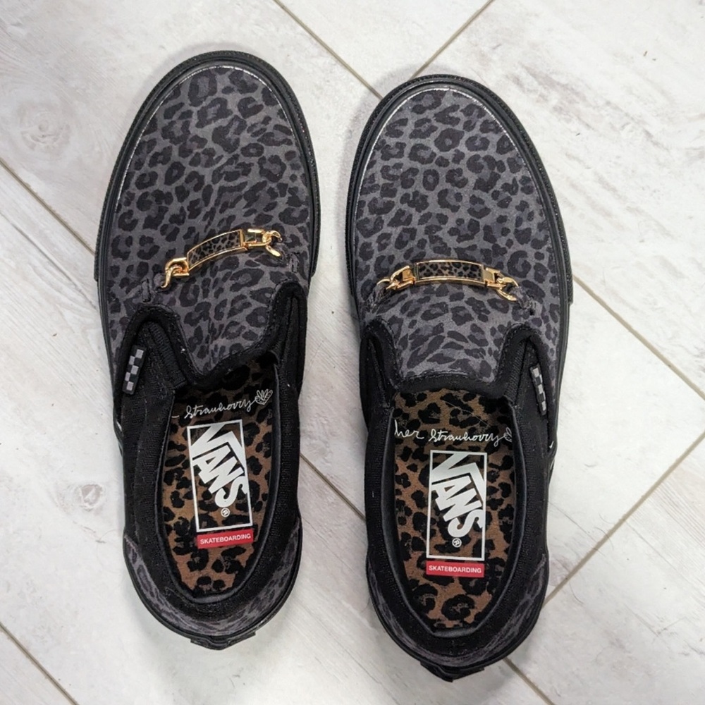 Vans x Cher Strauberry Slip-On Cheetah Black Size 8in Women's